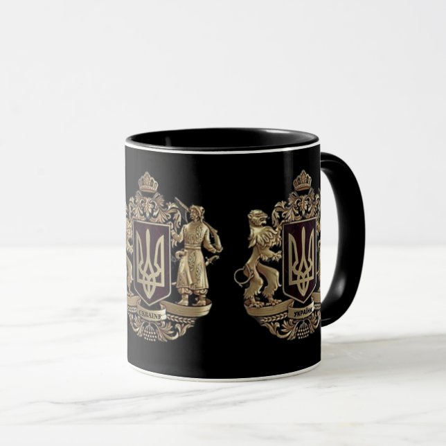 Taza de café con escudo de armas de Ucrania (Anverso derecho)