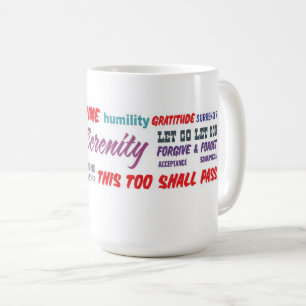 Taza de café con eslóganes de recuperación de 12 p