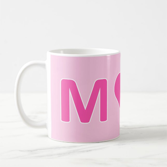 Taza de café con esquema de M❤M - Rosa x Blanco (Izquierda)