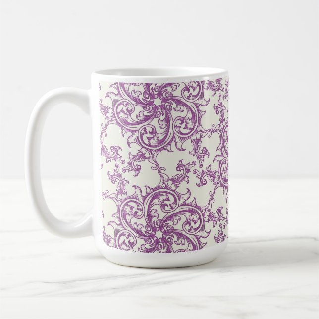 taza de café con estampado de flores medievales (Izquierda)