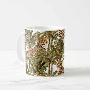 Taza de café con estampado de guepardo