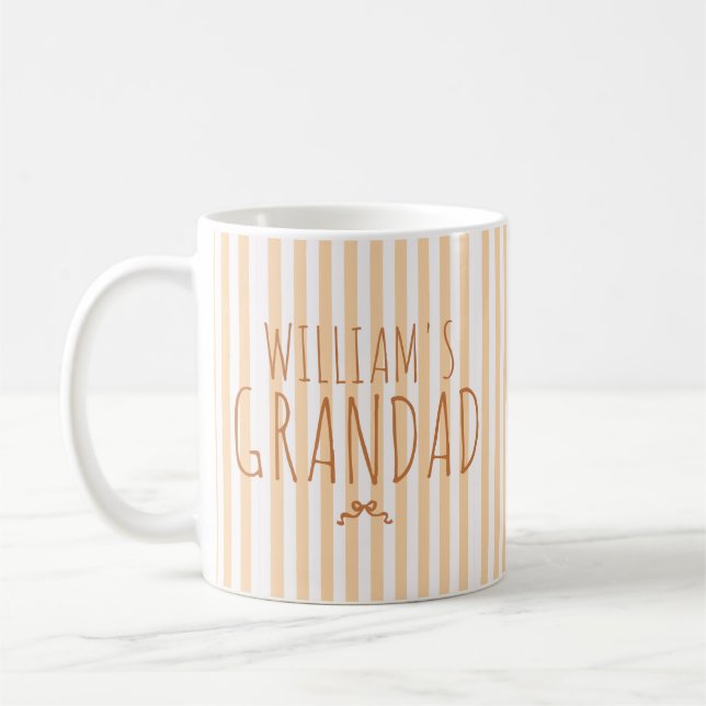 Taza De Café Con Estampado De Rayas Y Lazo De Nomb (Izquierda)
