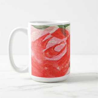 Taza de café con estampado de rosa