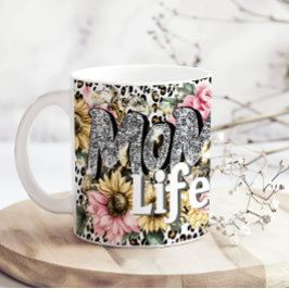 Taza de café con estampado floral de animales para