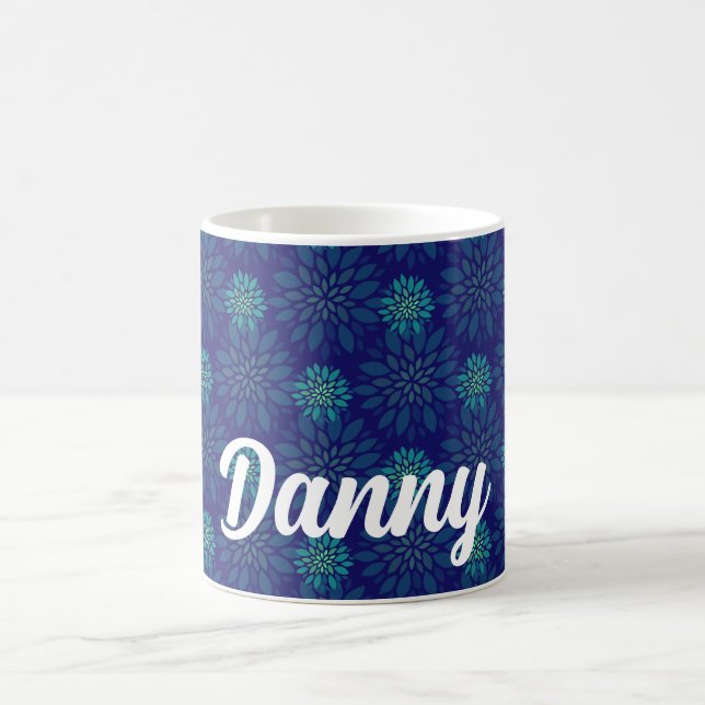 Taza de café con estampado floral personalizado (Centro)