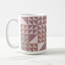 Taza de café con estampado geométrico de rosa polv