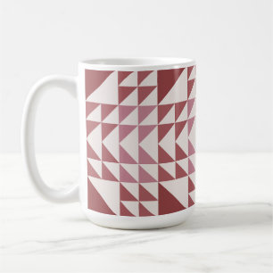 Taza de café con estampado geométrico de rosa polv