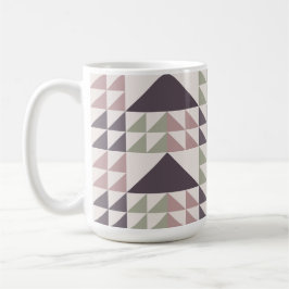Taza de café con estampado geométrico de rosa polv