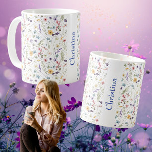 Taza de café con estampado total de prado de veran
