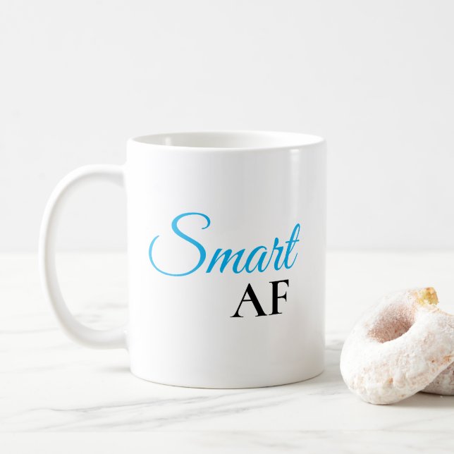 Taza de café con expresión azul Smart AF (Con donut)
