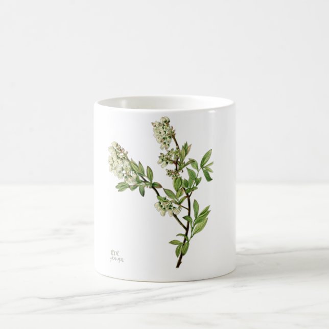 Taza de café con flor de arándano (Centro)