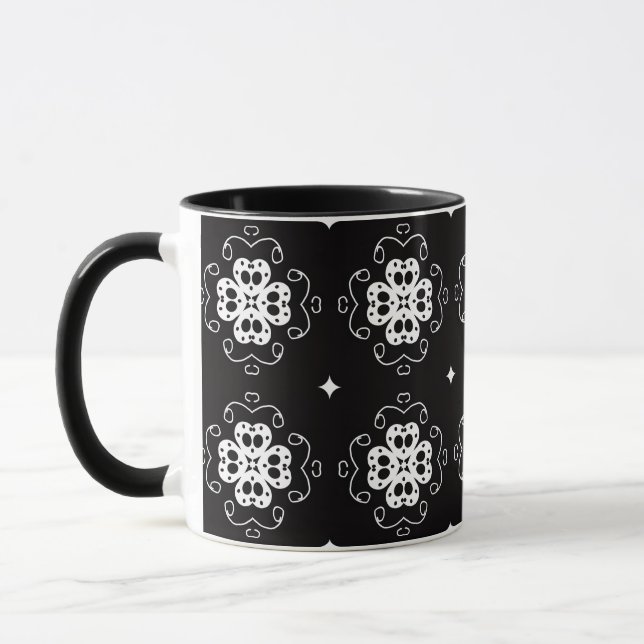 taza de café con flores abstractas modernas (Izquierda)