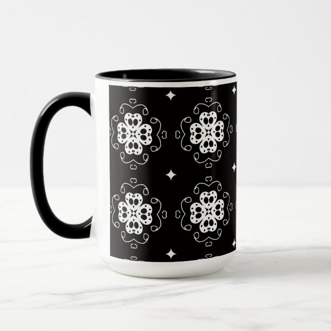 taza de café con flores abstractas modernas (Izquierda)