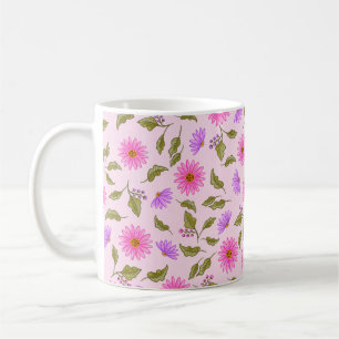 Taza de café con flores rosadas de encaje Daisy