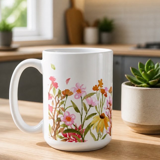 Taza de café con flores silvestres (Subido por el creador)