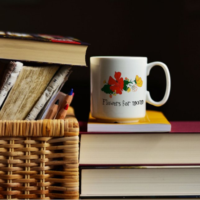 Taza De Café Con flores silvestres tazón de café clásico (Subido por el creador)