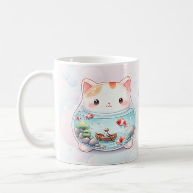 Taza De Café Con Forma De Gato Ajetoso Acuático (Izquierda)