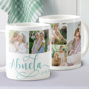 Taza de café con foto de Abuela Caligrafía Te Quie