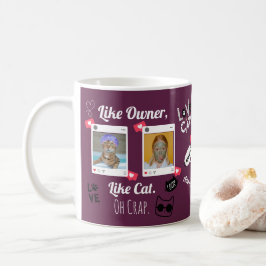 Taza de café con foto de gato personalizada | Taza