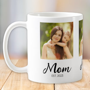 Taza de café con foto de guión establecido de mamá