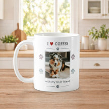 Taza de café con foto de perro personalizada