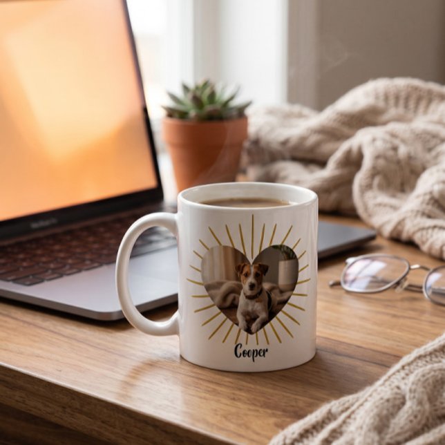 Taza de café con foto de perro personalizada con c (Subido por el creador)