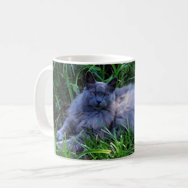 Taza de café con foto de tu gato mascota (Anverso izquierdo)