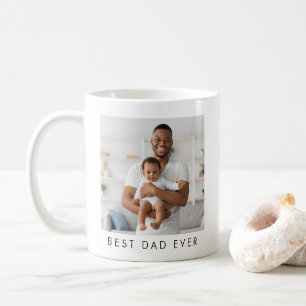 Taza de café con foto moderna del mejor papá del m