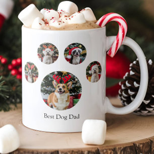 Taza de café con foto personalizada de huella de p