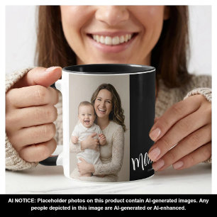Taza de café con foto personalizada de mamá y año