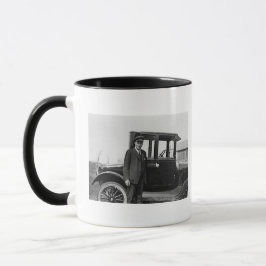 Taza de café con foto real de hombre americano