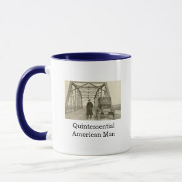 Taza de café con foto real de hombre americano