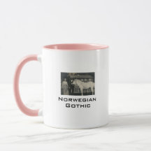 Taza de café con foto real gótica noruega