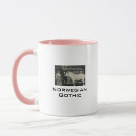Taza de café con foto real gótica noruega