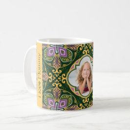 Taza De Café Con foto / texto Azulejos de oliva y lavanda