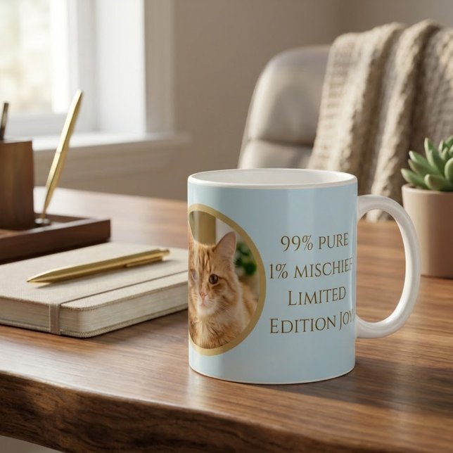 Taza de café con foto y nombre de gato jengibre pe (Subido por el creador)