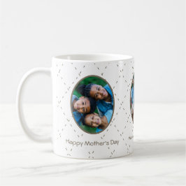 Taza de café con fotos familiares y mensaje del Dí