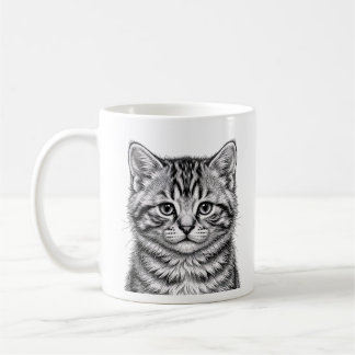 Taza de café con gatito American Shorthair