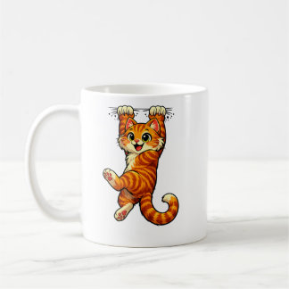 Taza de café con gato atigrado naranja lindo