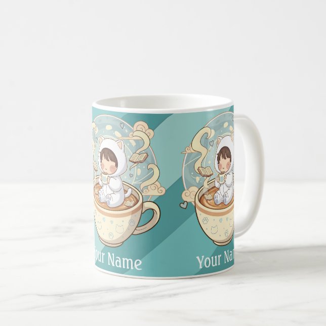 Taza de café con gato de tu nombre regalo para lec (Anverso derecho)