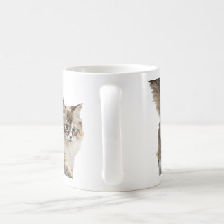 taza de café con gato lindo y esponjoso
