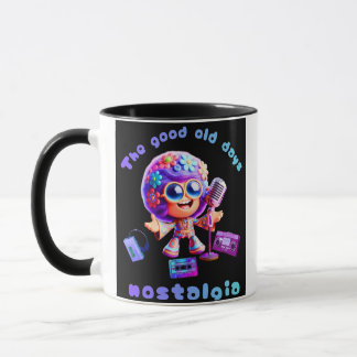 Taza de café con groove nostálgico de los 80