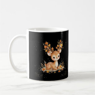 Taza de café con hojas de otoño de cervatillo lind