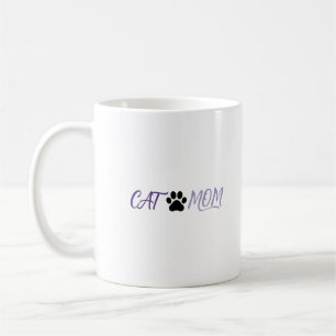 Taza de café con huella de garra de mamá gato mora