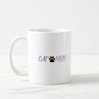 Taza de café con huella de garra de mamá gato mora