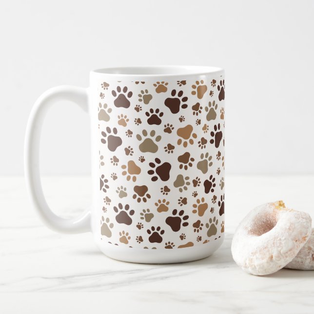 Taza de café con huella de garra embarrada (Con donut)