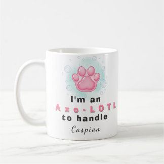Taza de café con huella de pata de axolotl persona