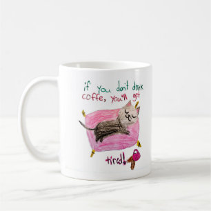 Taza de café con humor de gato dormilón – adorable