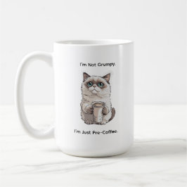 Taza de café con humor de gato no gruñón