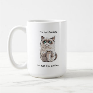 Taza de café con humor de gato no gruñón